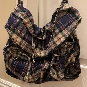 Plaid adjustable crossbody bag